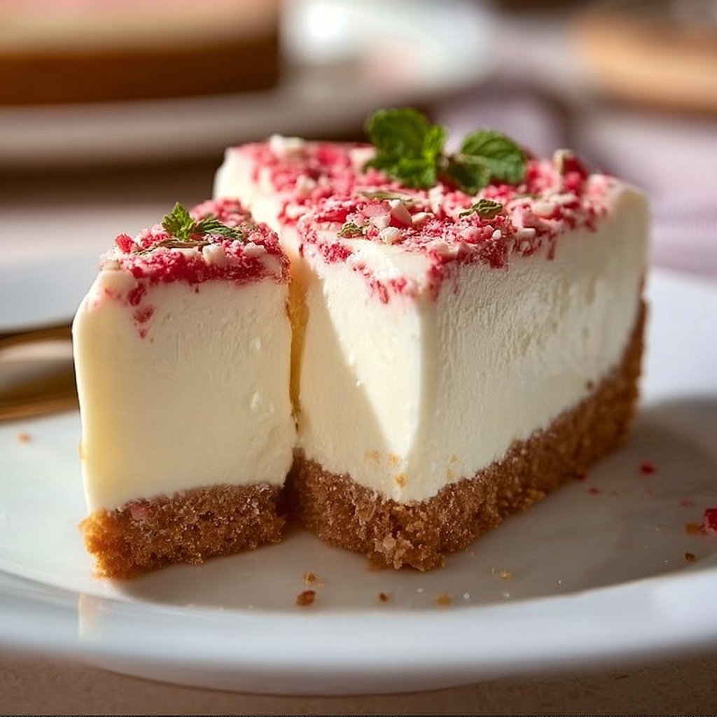 No Bake Peppermint Cheesecake