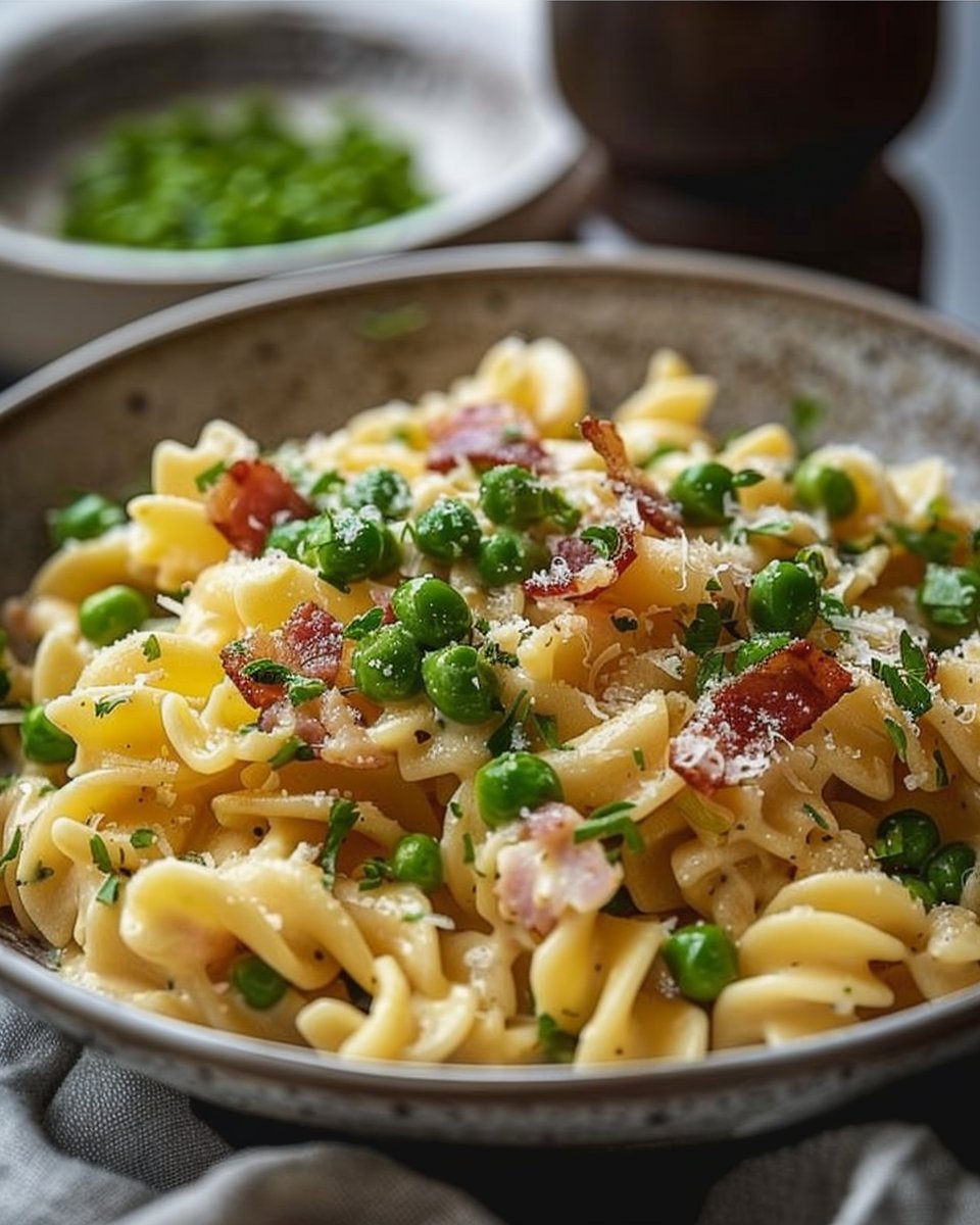Pasta with Peas and Pancetta 1 Pasta with Peas and Pancetta
