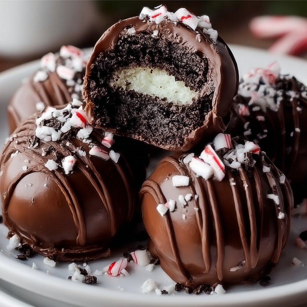 Peppermint Oreo Truffles