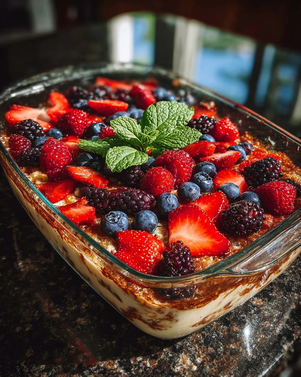 High Protein Triple Berry Bake