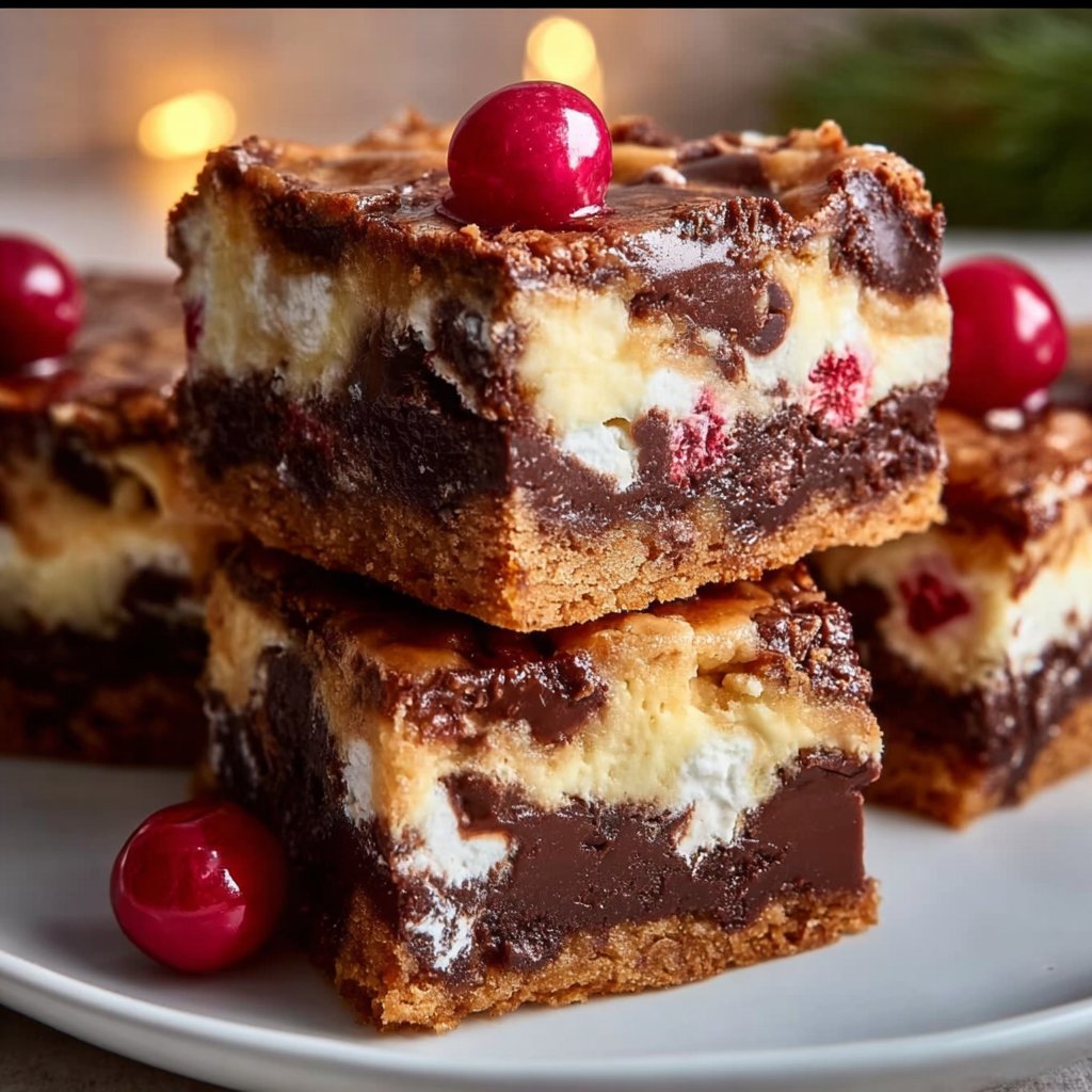 Festive Chewy Chocolate Marshmallow Bars