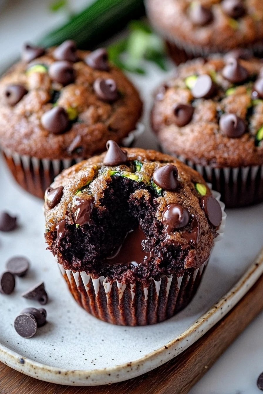 Moist Zucchini Chocolate Chip Muffins