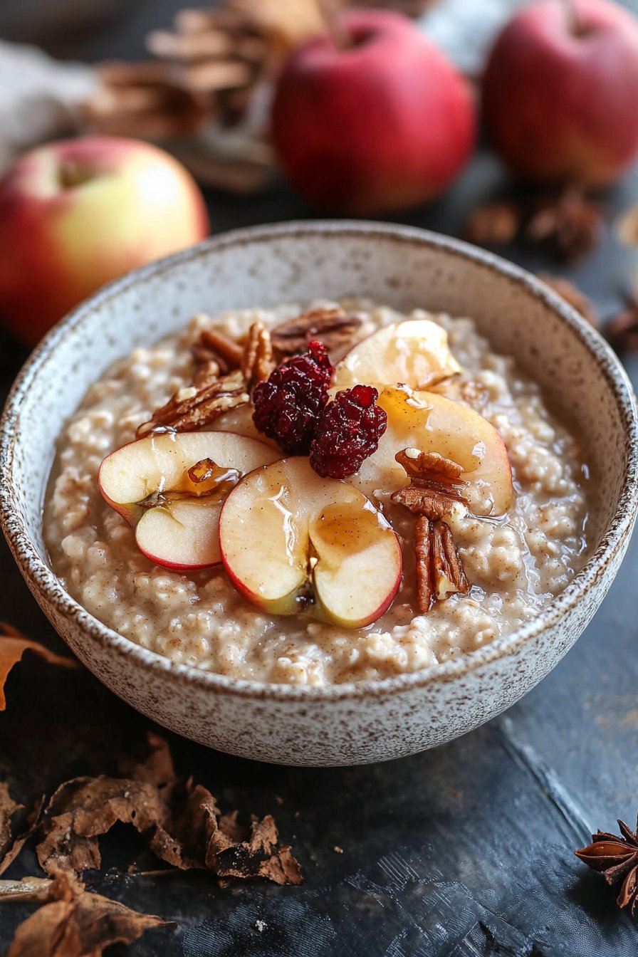 Porridge di mele caramellate