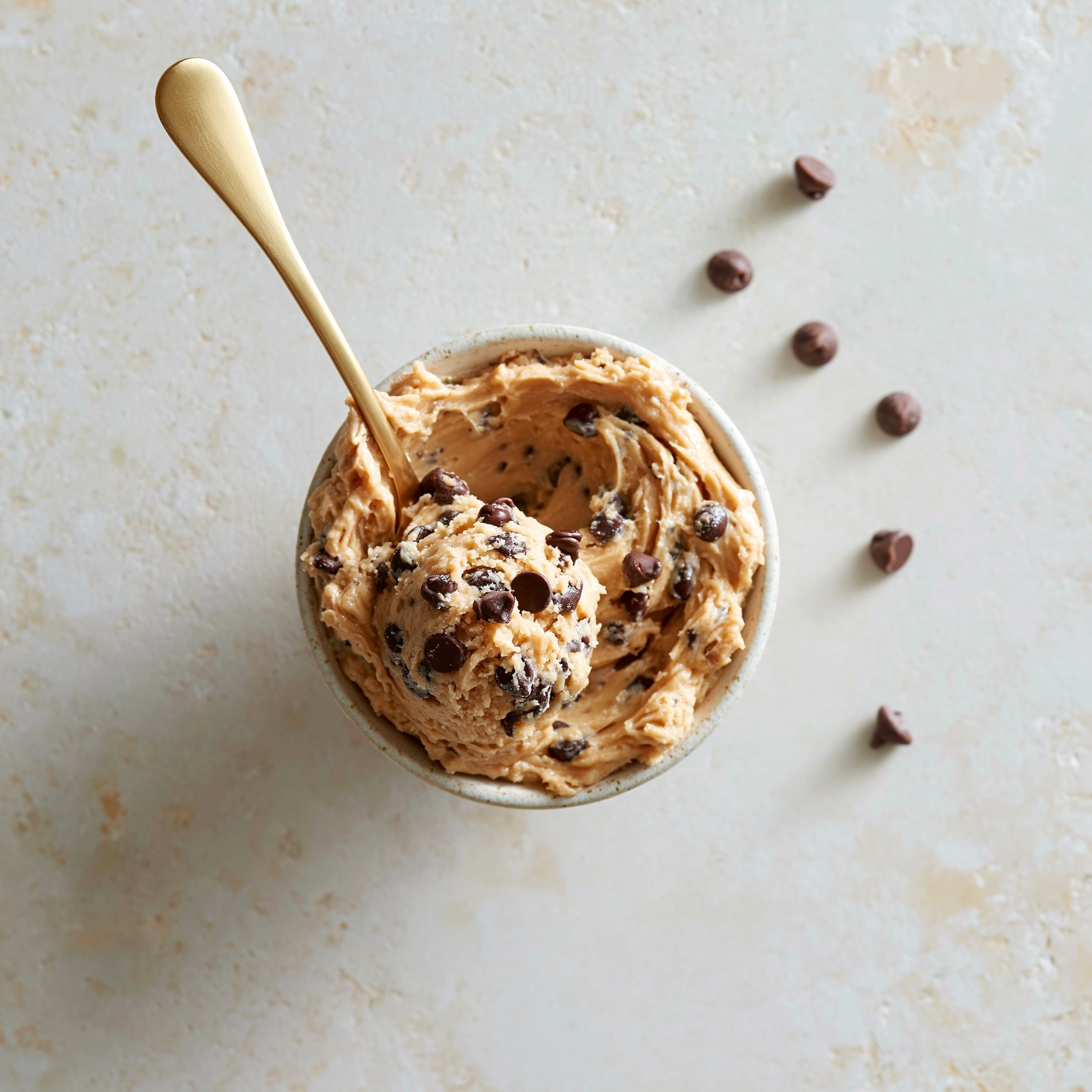 No-Bake Edible Chocolate Chip Cookie Dough für Eins