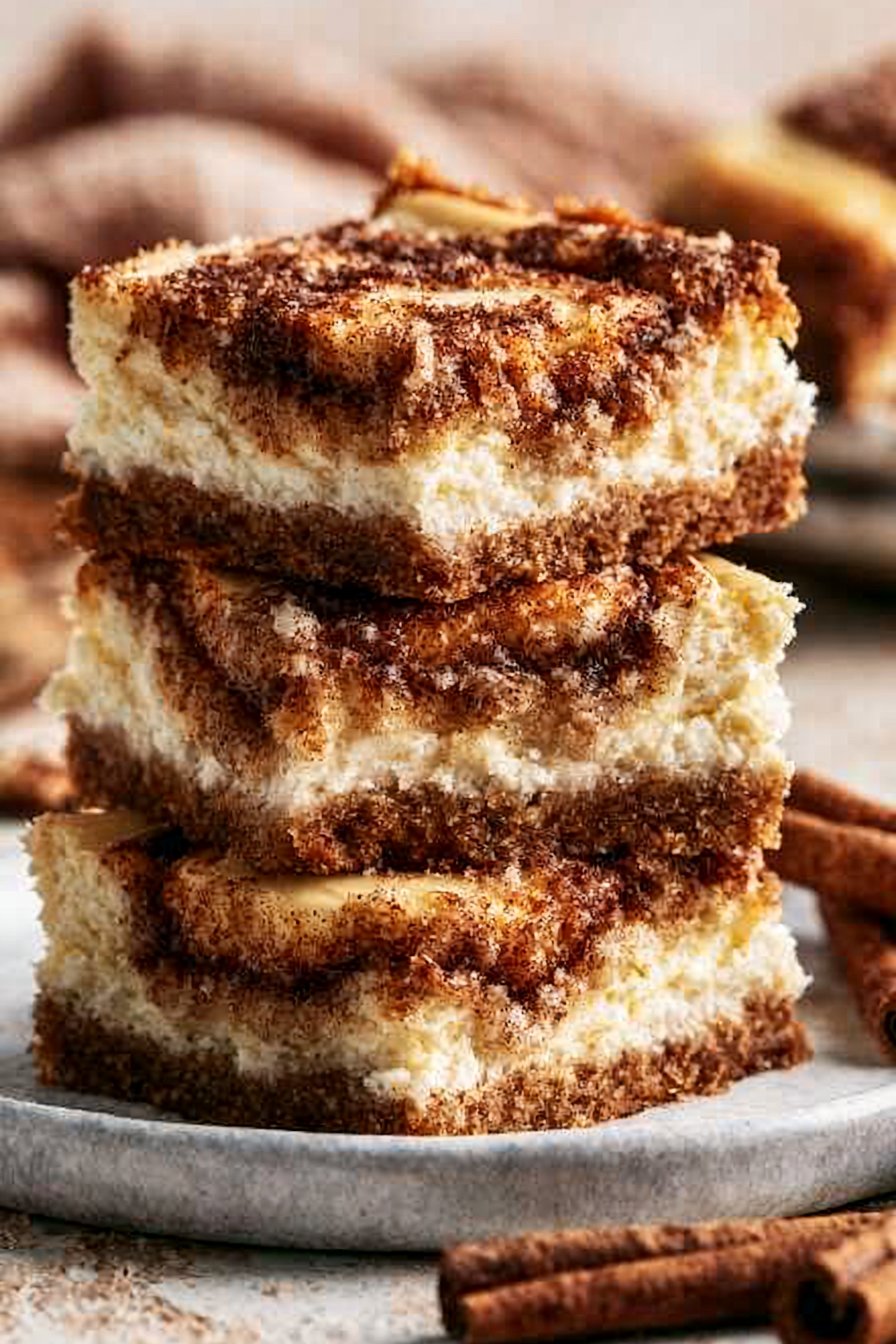 Cinnamon Roll Cheesecake Bars