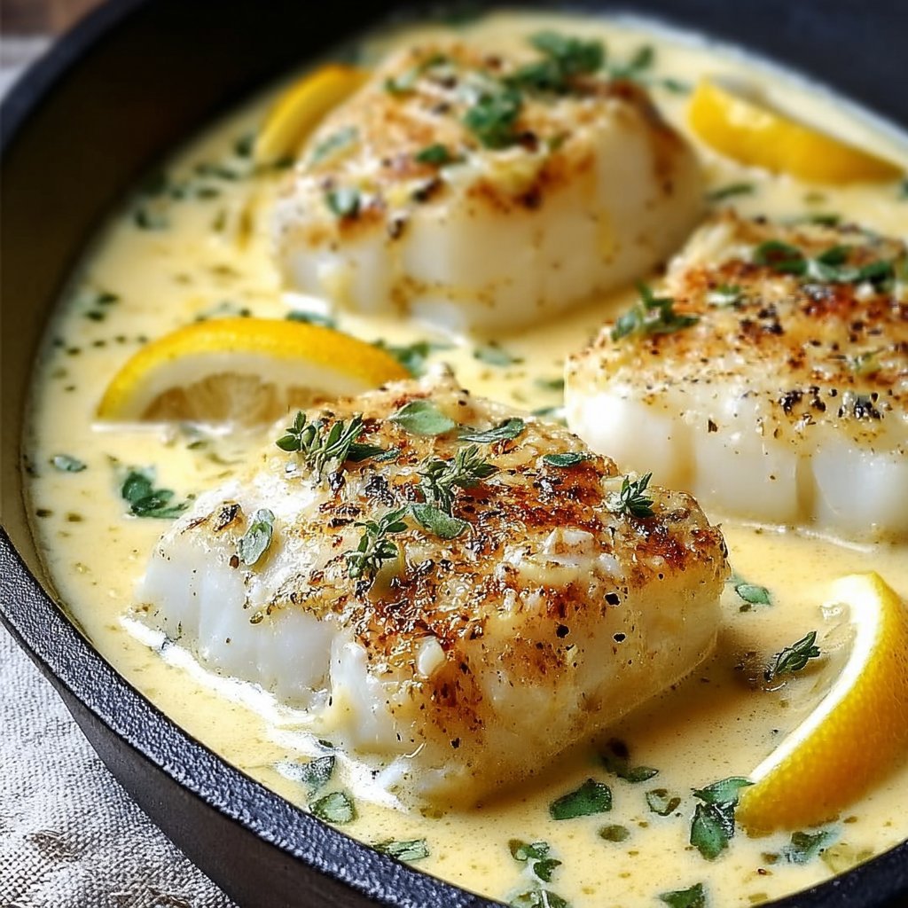 Baked Cod in Coconut Lemon Cream Sauce for Busy Weeknights
