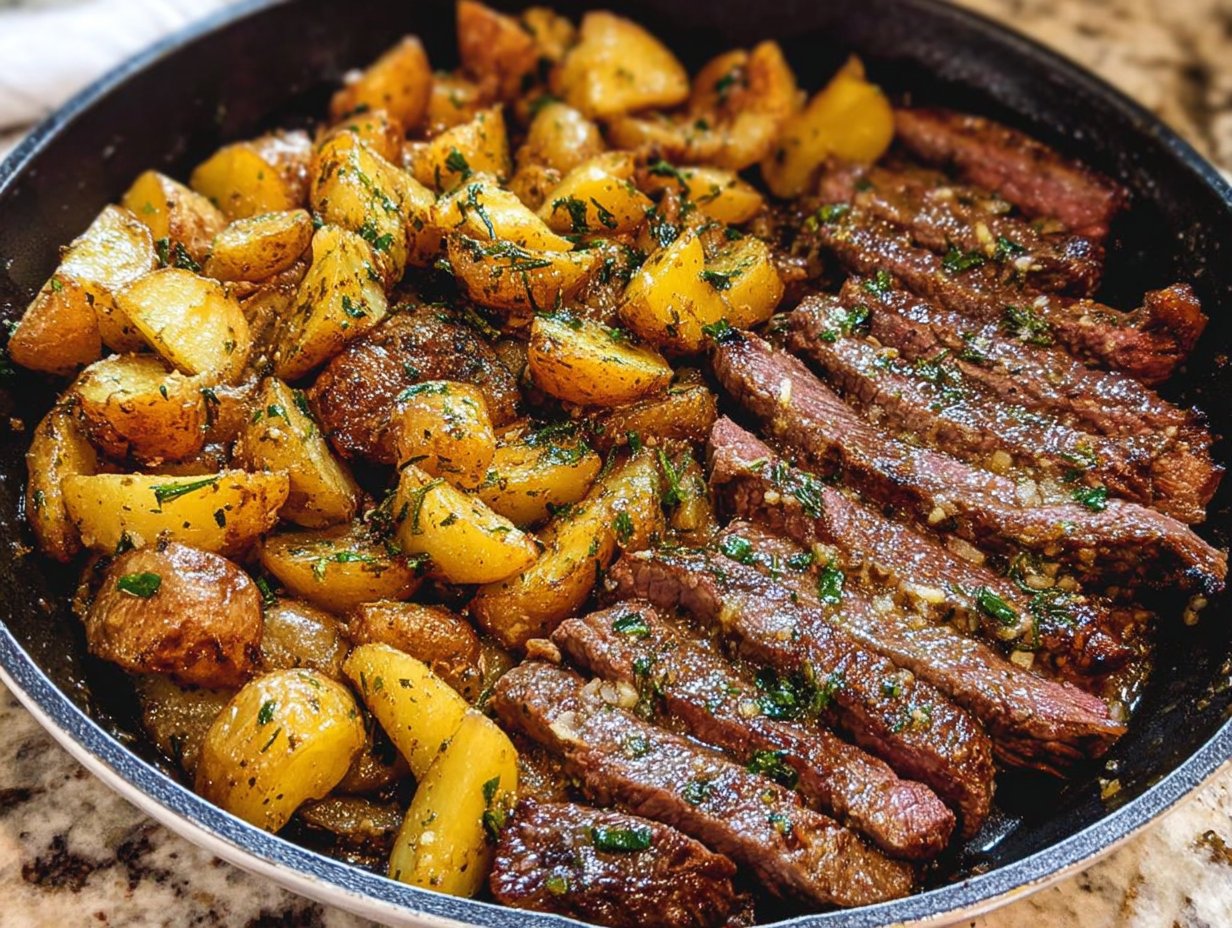 Garlic Butter Steak and Potatoes Skillet