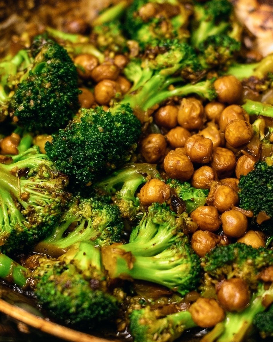Garlic Broccoli Stir Fry with Chickpeas