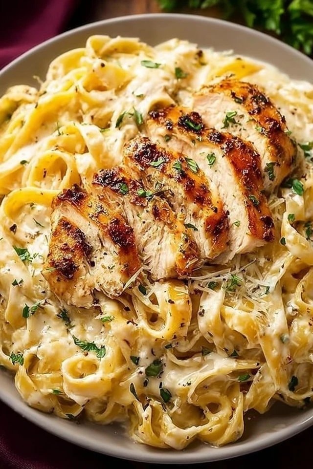 Cheesy One-Pot Chicken Alfredo Pasta