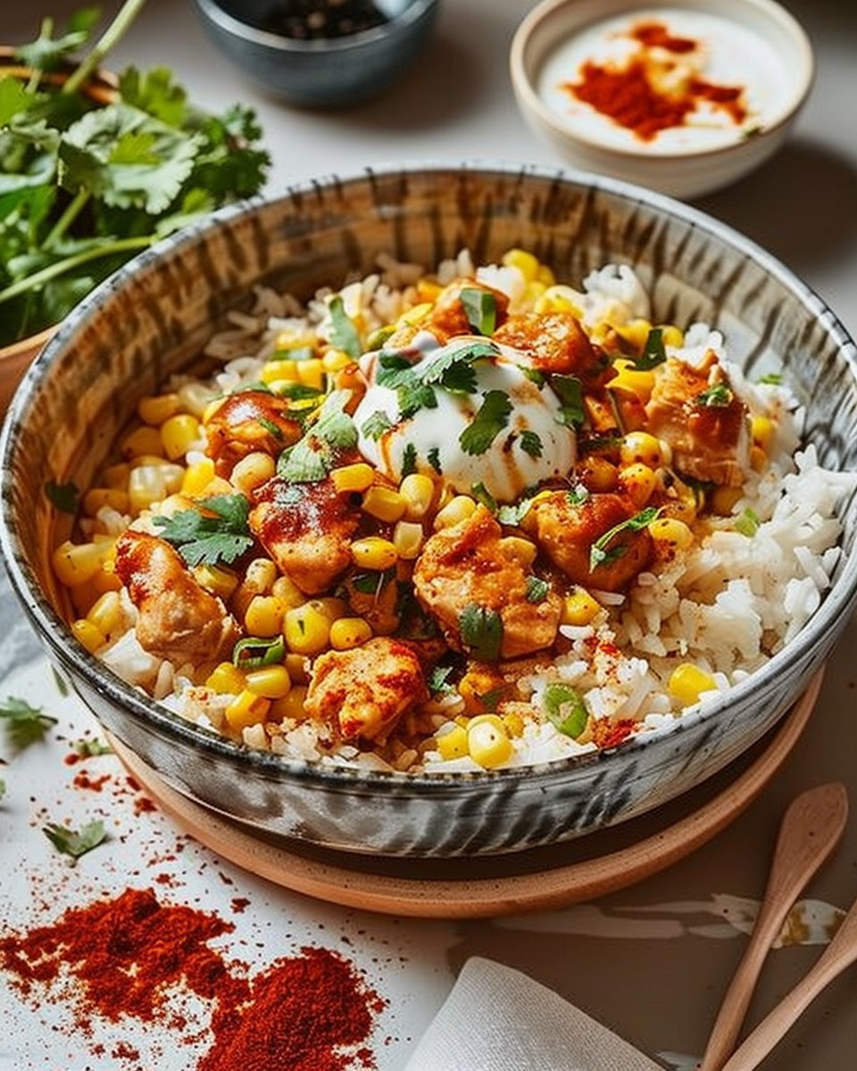 Street Corn Chicken Rice Bowl