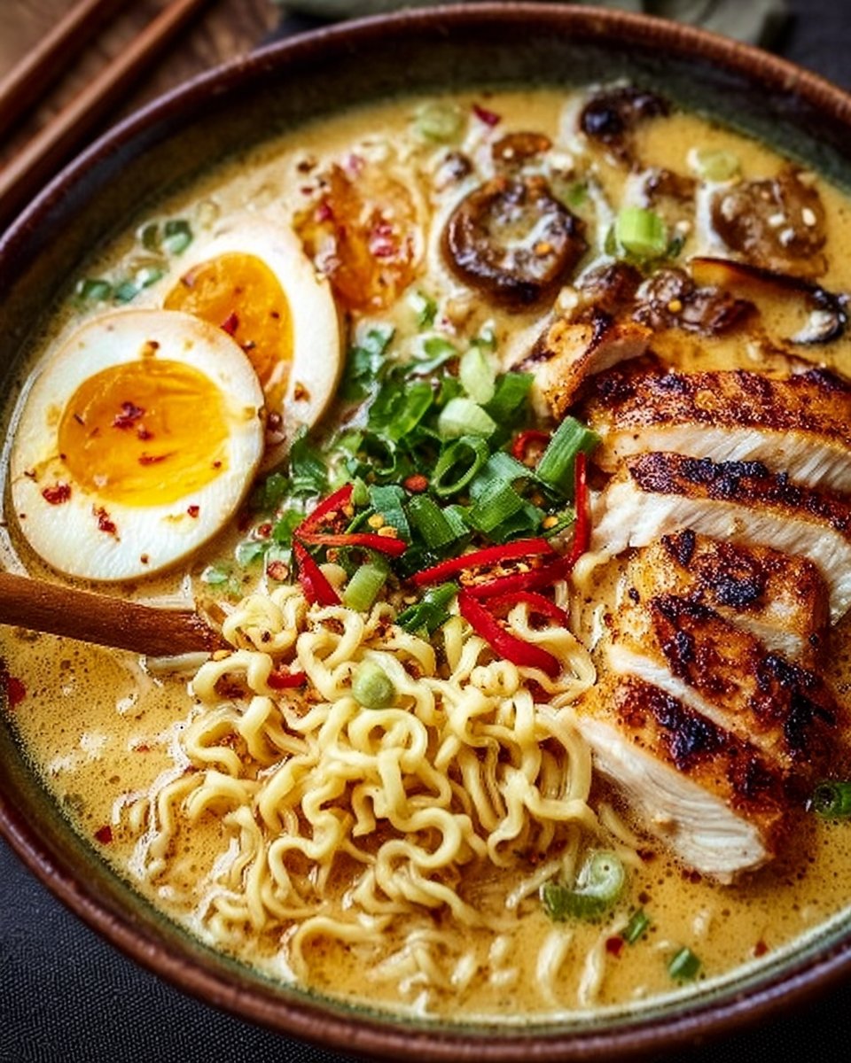 Creamy Garlic Chicken Ramen