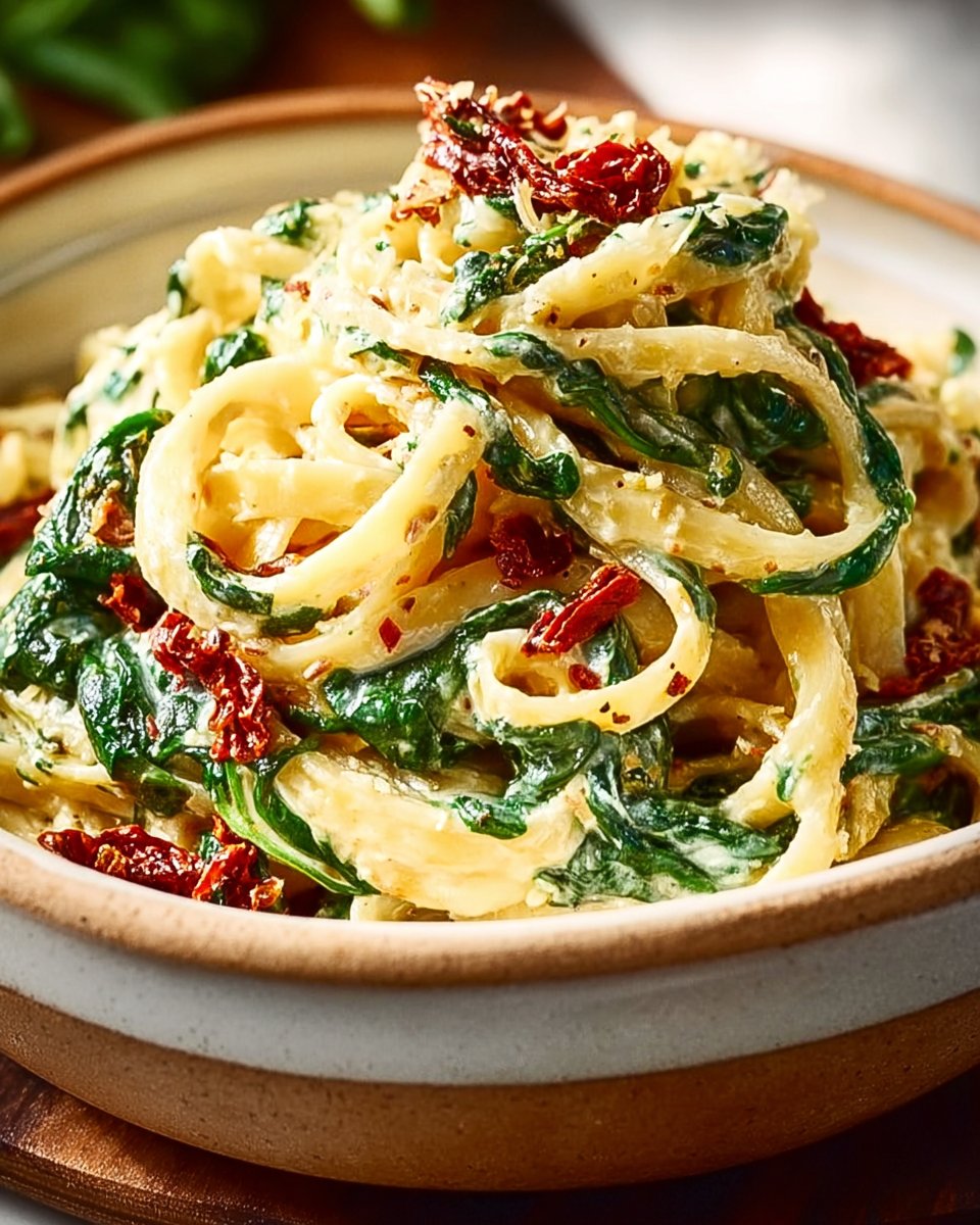 Wholesome Spinach and Sun Dried Tomato Pasta 6 Wholesome Spinach and Sun Dried Tomato Pasta