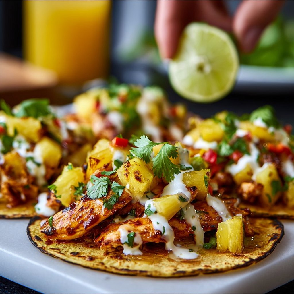 One Pan Chicken and Pineapple Tacos