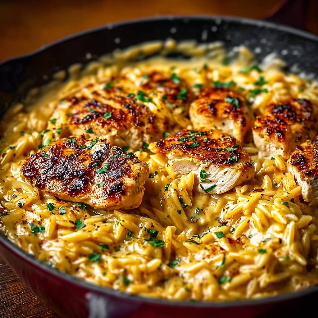 Comforting One-Pot Cajun Chicken Alfredo Orzo in Just 30 Minutes