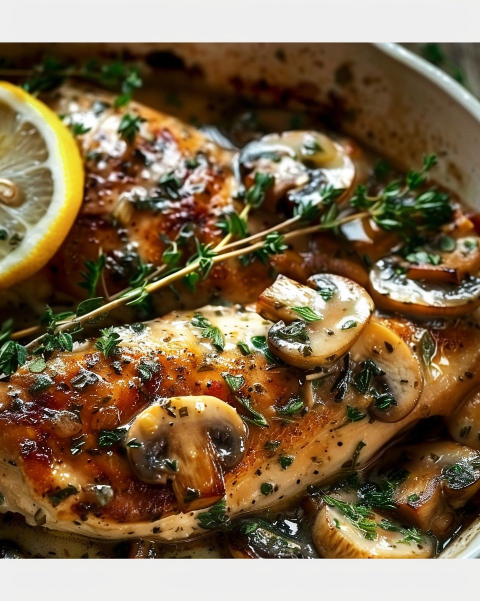 Herb Chicken with Mushrooms, Garlic & Lemon 2 Herb Chicken with Mushrooms, Garlic & Lemon