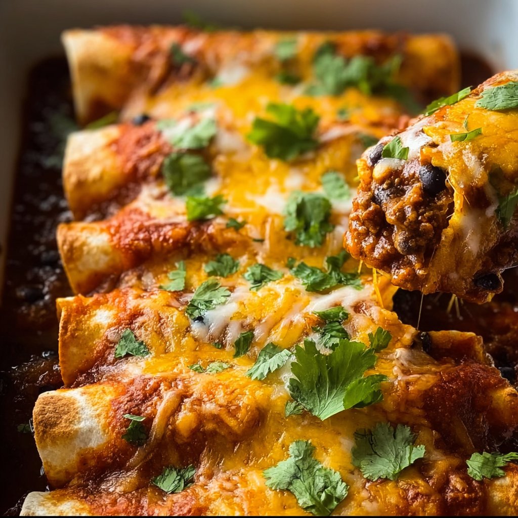Ground Turkey Black Bean Enchiladas