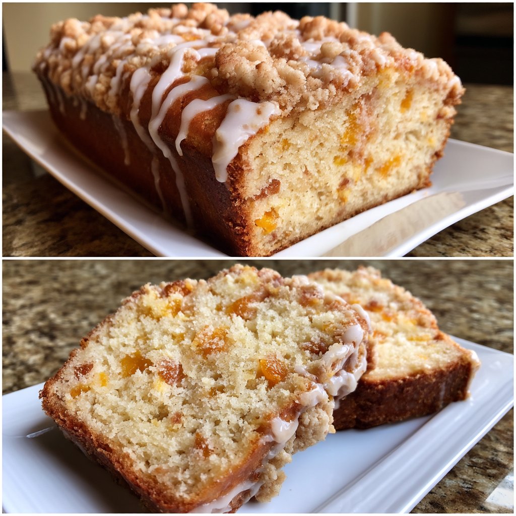 Apricot Crumb Loaf with Vanilla Glaze