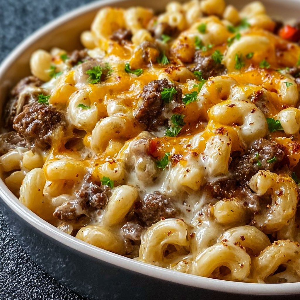 High-Protein Creamy Philly Cheesesteak Mac & Cheese