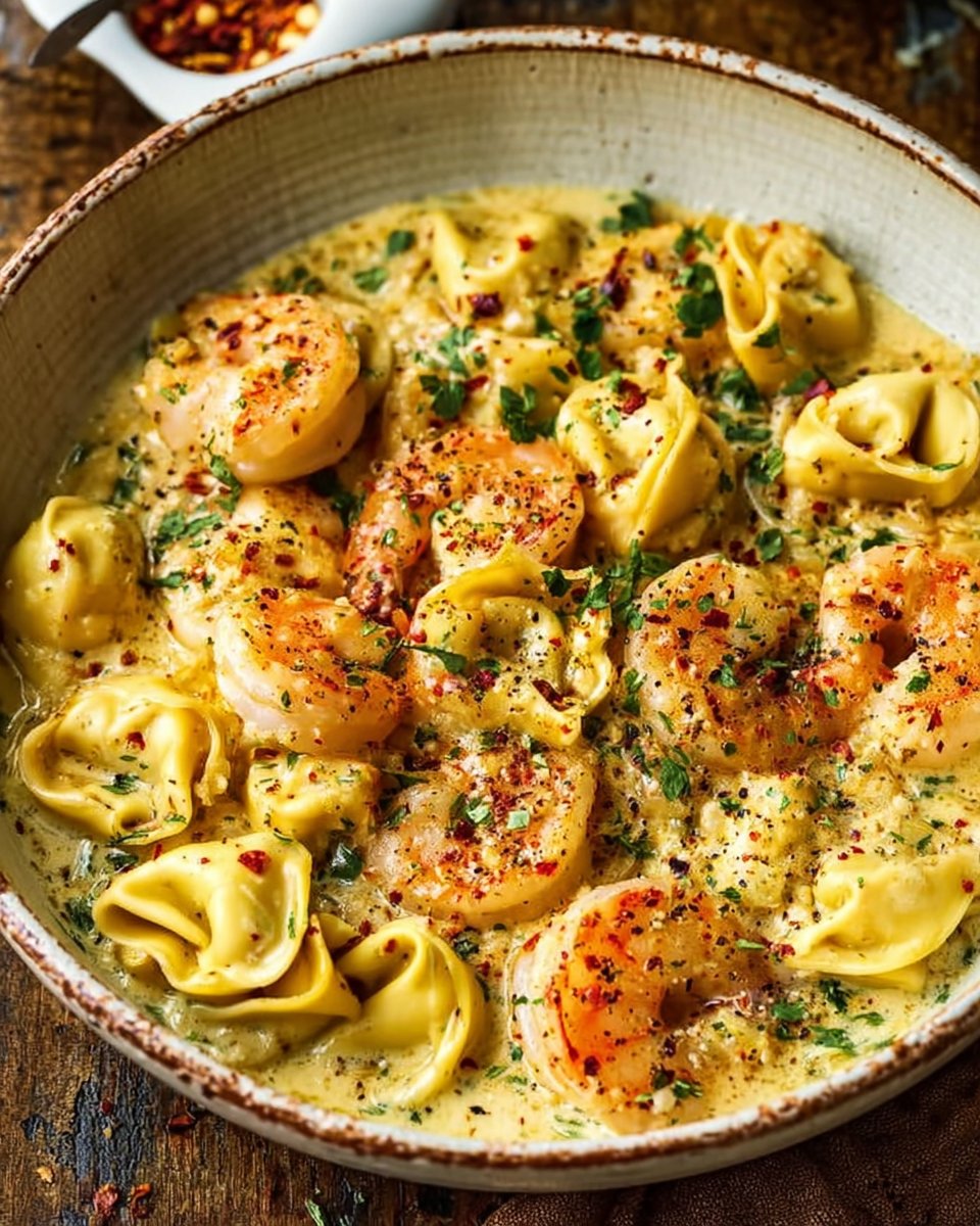 Shrimp Tortellini in Lemon Garlic Cream Sauce 2 Shrimp Tortellini in Lemon Garlic Cream Sauce