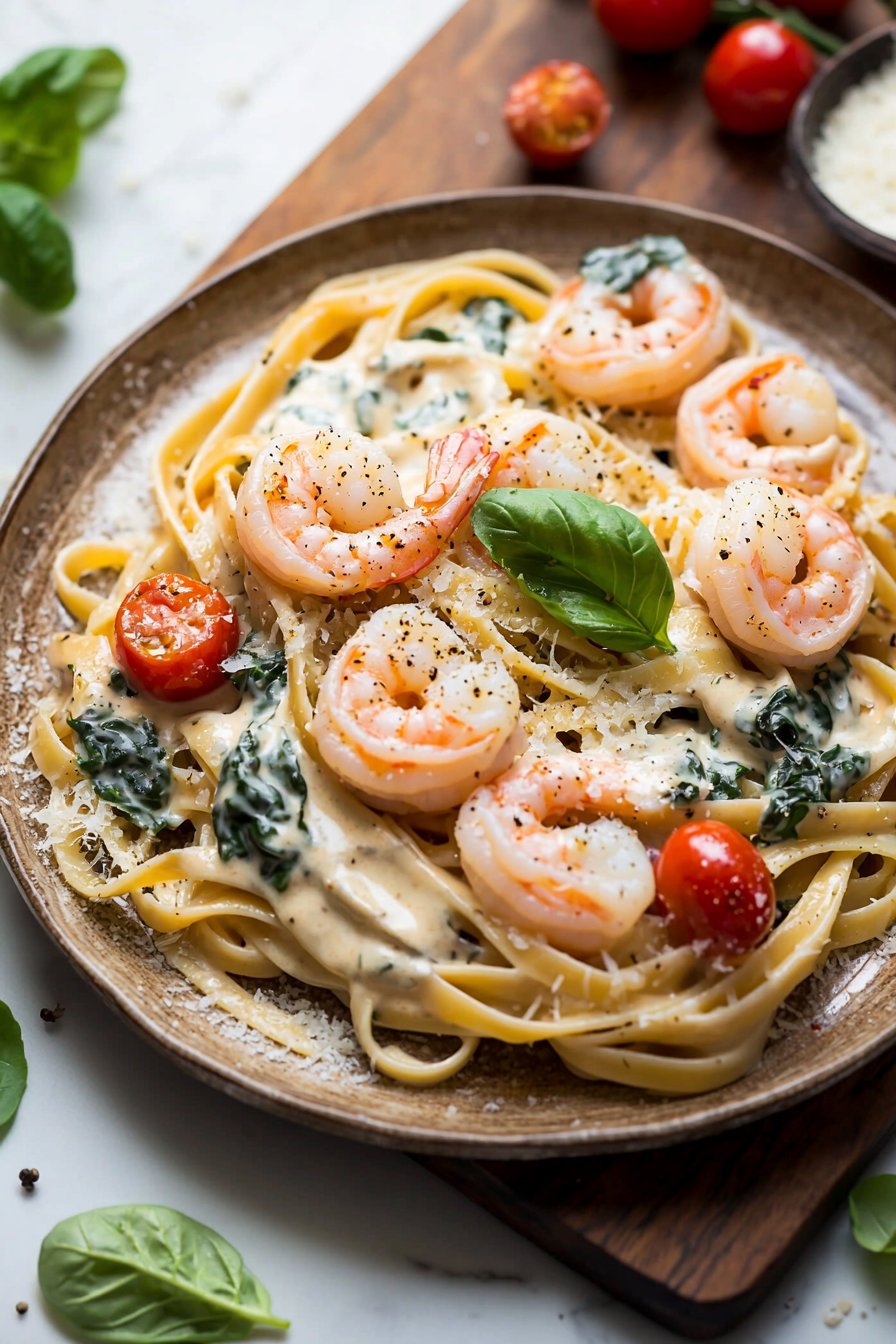Creamy Tuscan Shrimp Pasta