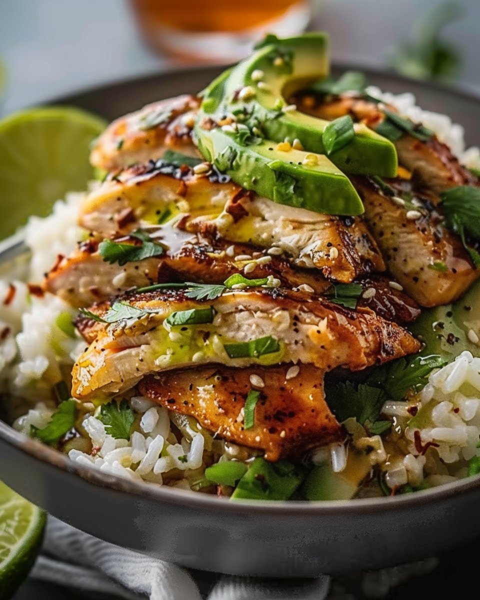 Honey Lime Chicken and Avocado Rice Bowl 2 Honey Lime Chicken and Avocado Rice Bowl