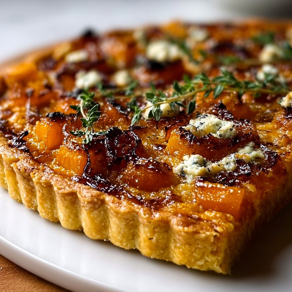 Savory Caramelized Onion Butternut Squash Tart