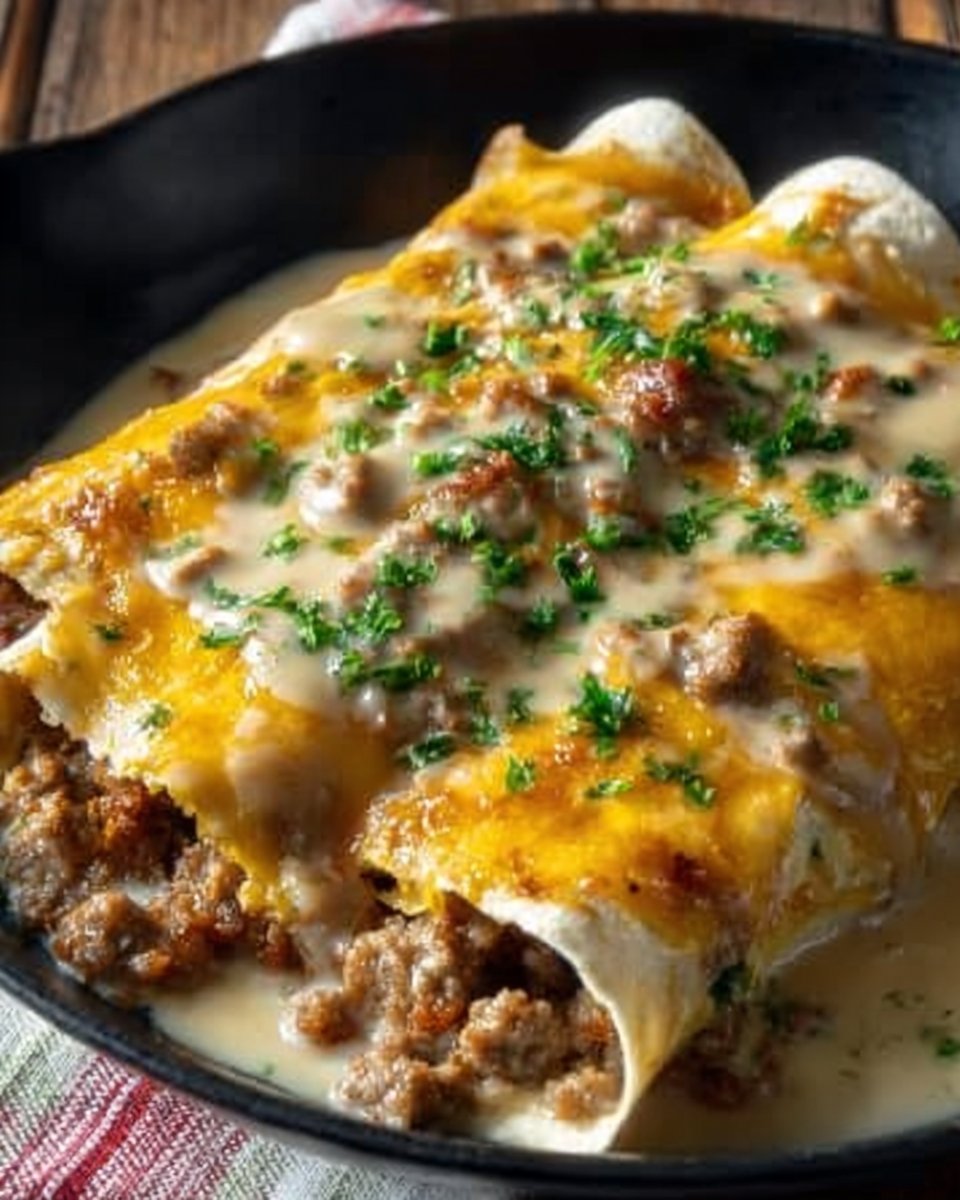 Southern Breakfast Enchiladas with Sausage Gravy