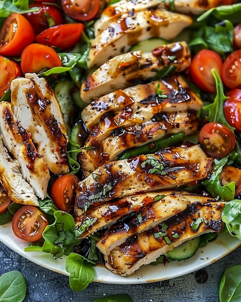 Grilled Chicken Salad with Balsamic Dressing: A Fresh & Flavorful Dinner