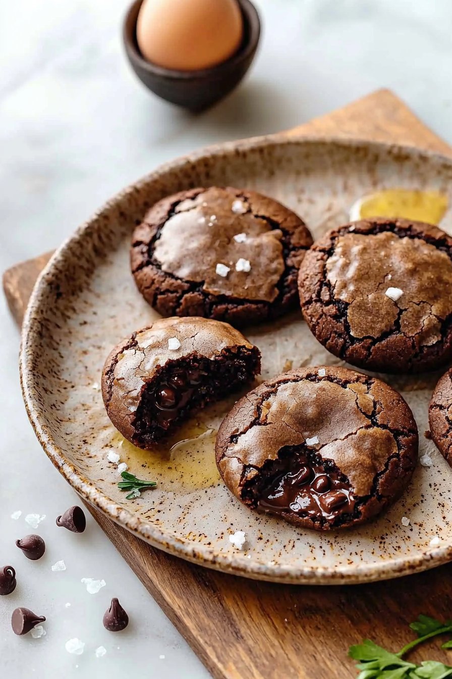 Doppelte Schokoladen-Mochi-gefüllte Plätzchen