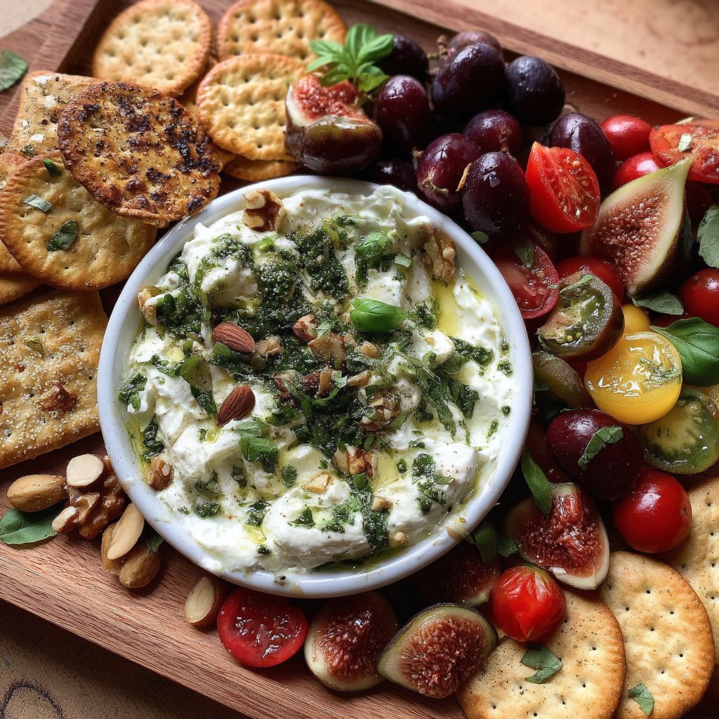 Memorial Day Appetizer Board with Whipped Ricotta