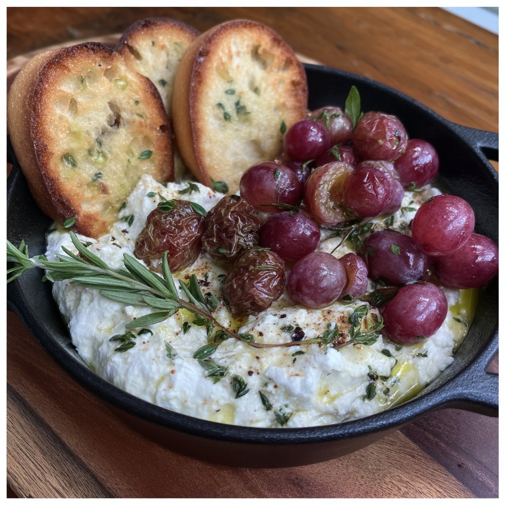 Herbed Ricotta Dip with Roasted Grapes 6 Herbed Ricotta Dip with Roasted Grapes