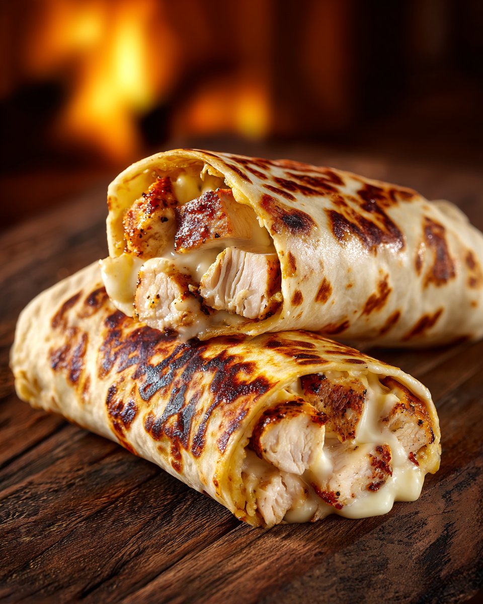 Cheesy Chicken Garlic Wraps