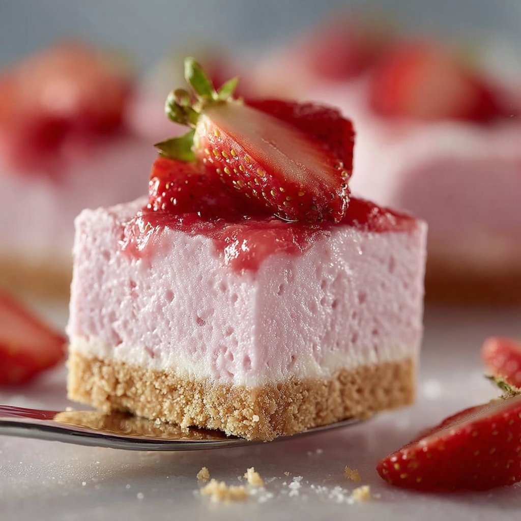 No Bake Strawberry Cheesecake