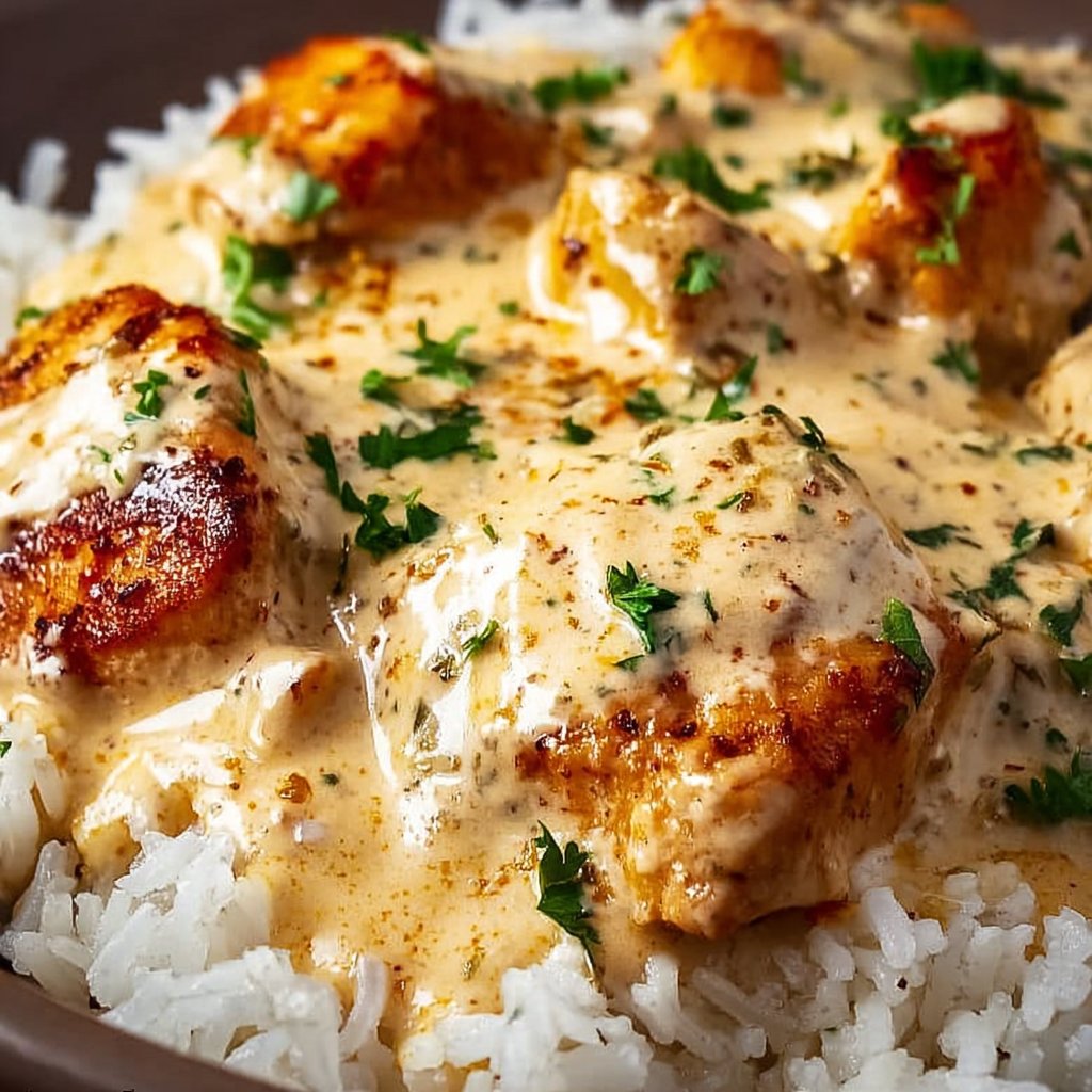 Creamy Smothered Chicken and Rice