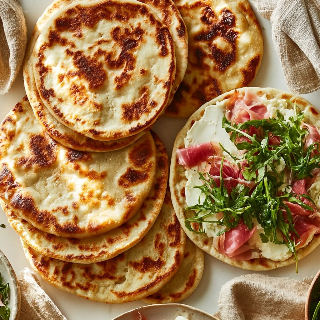 Ricetta della piadina fatta in casa | Piadina con formaggio e erbe, ricette di pane italiano