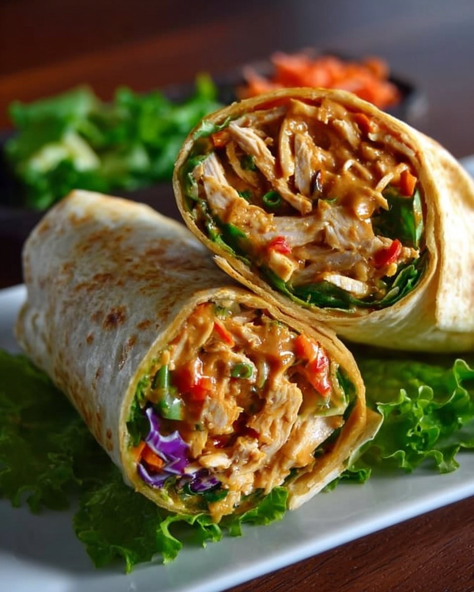 Thai Peanut Chicken Wraps