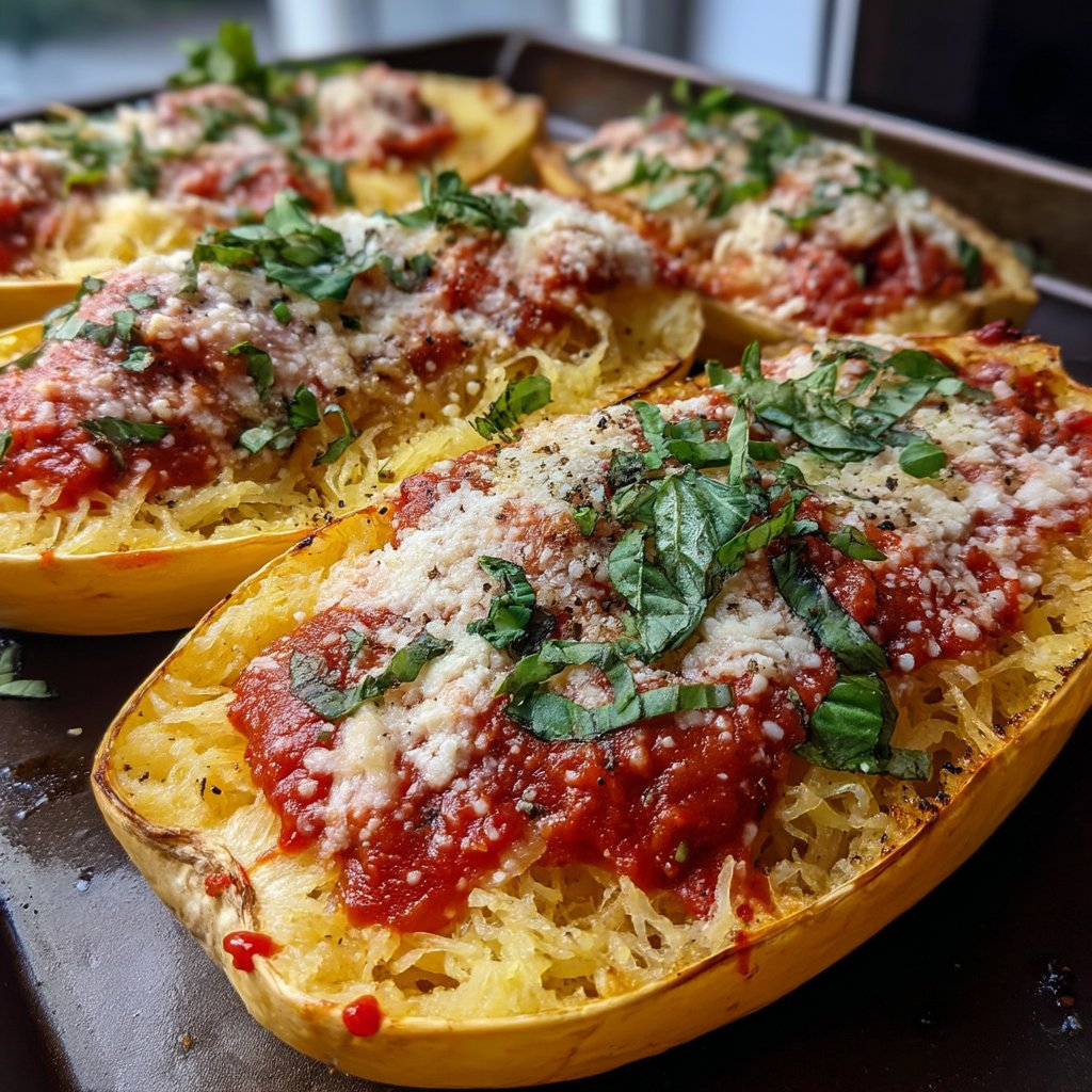 Spaghetti Squash Boats with Marinara