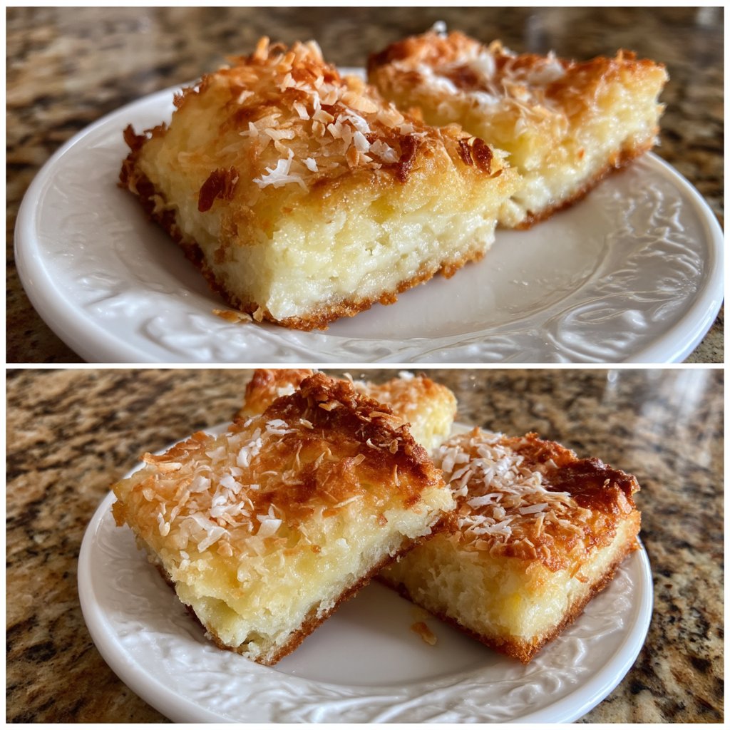 Coconut Custard Squares with Buttery Crust