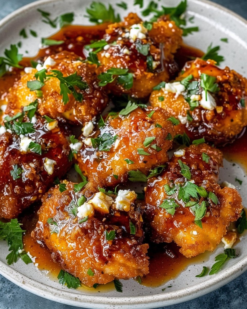 Crispy Hot Honey Feta Chicken