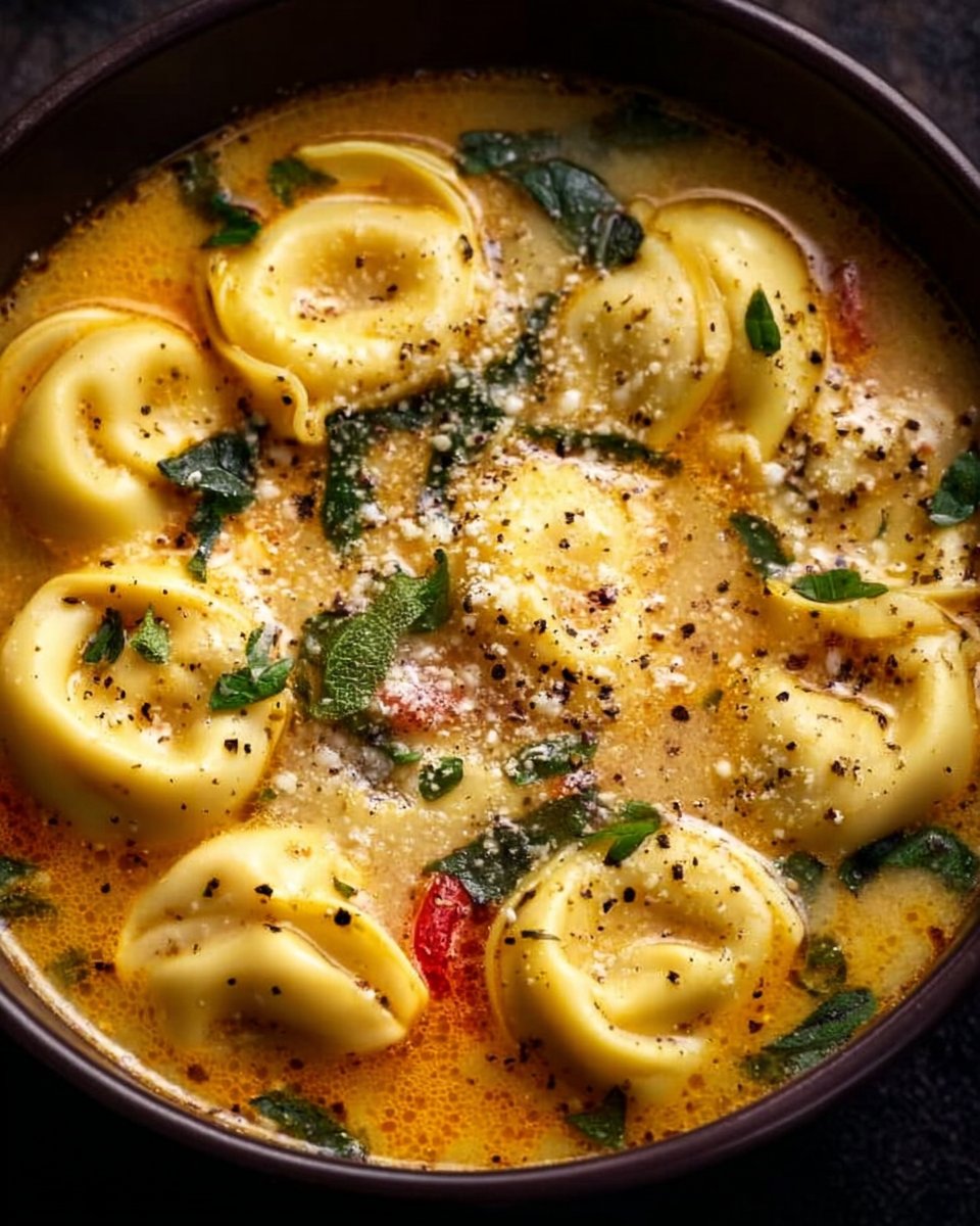 Creamy Tuscan Garlic Tortellini Soup