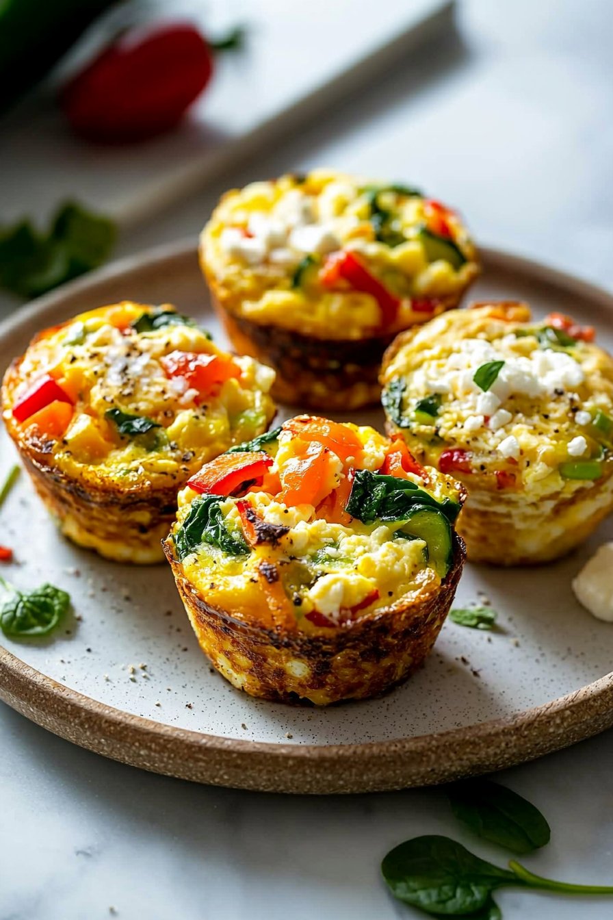 Low Carb Fr&uuml;hst&uuml;cks-Muffins mit Ei & Gem&uuml;se aus dem Airfryer