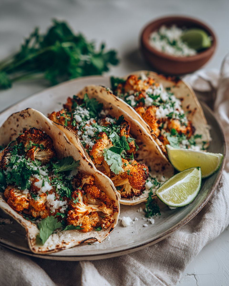 Spicy Roasted Cauliflower Tacos