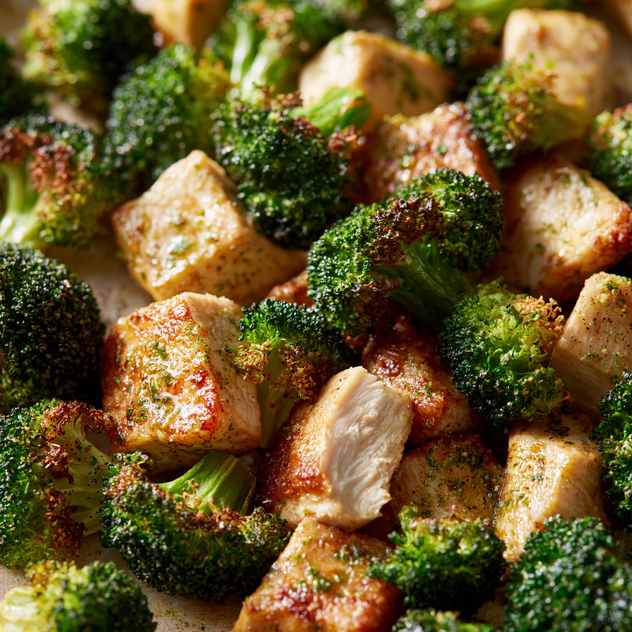Air Fryer Chicken Bites and Broccoli
