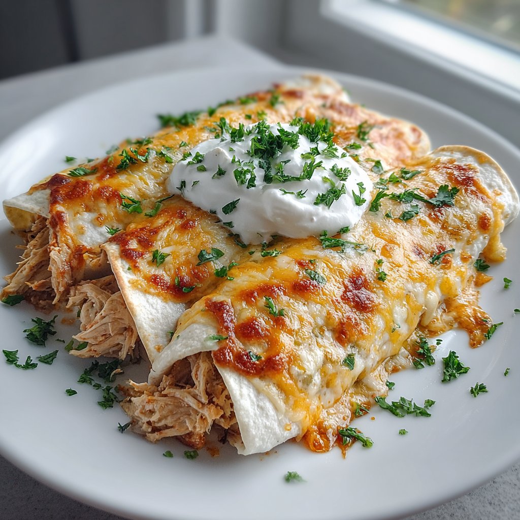 High Protein Chicken Enchiladas (Creamy)