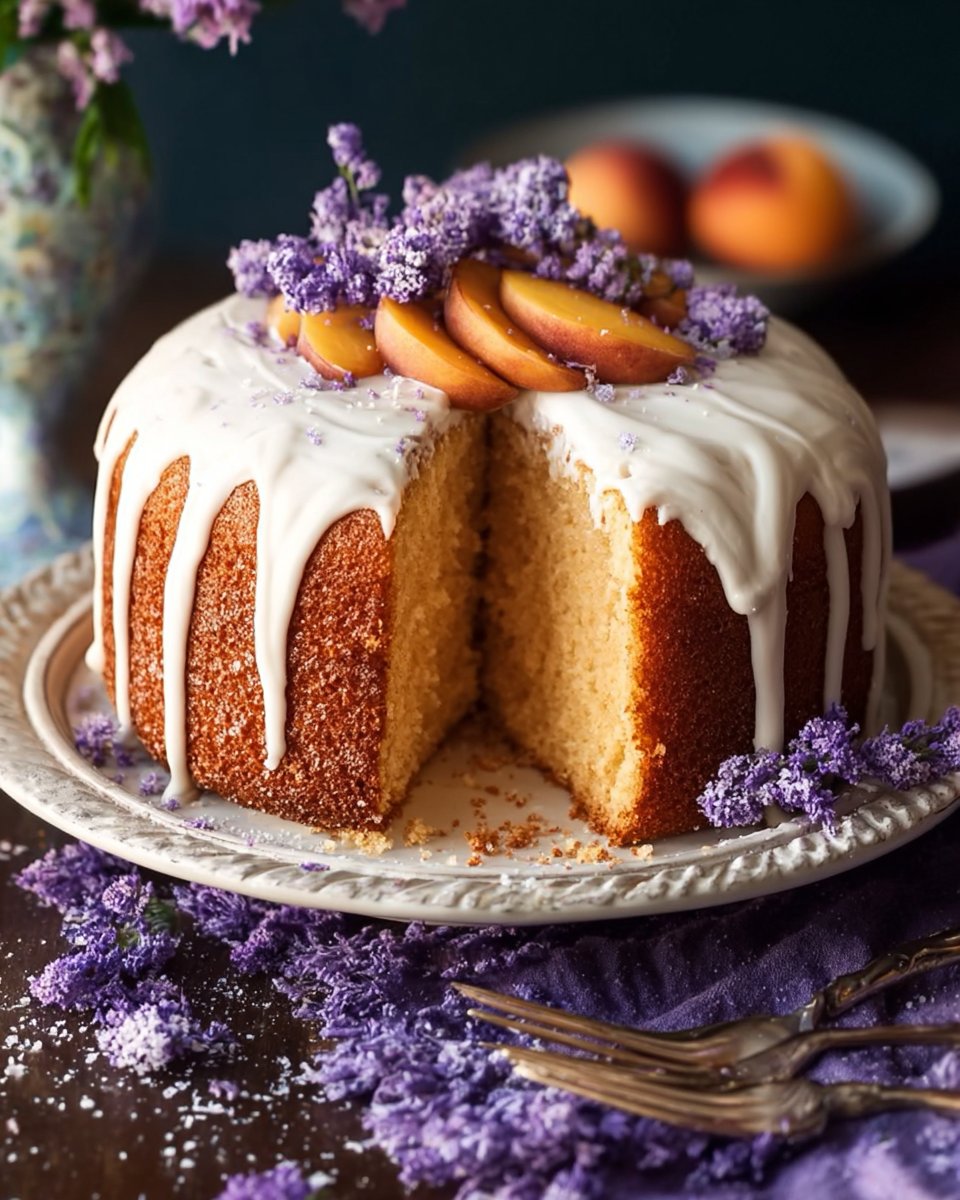 Lavender Peach Cake