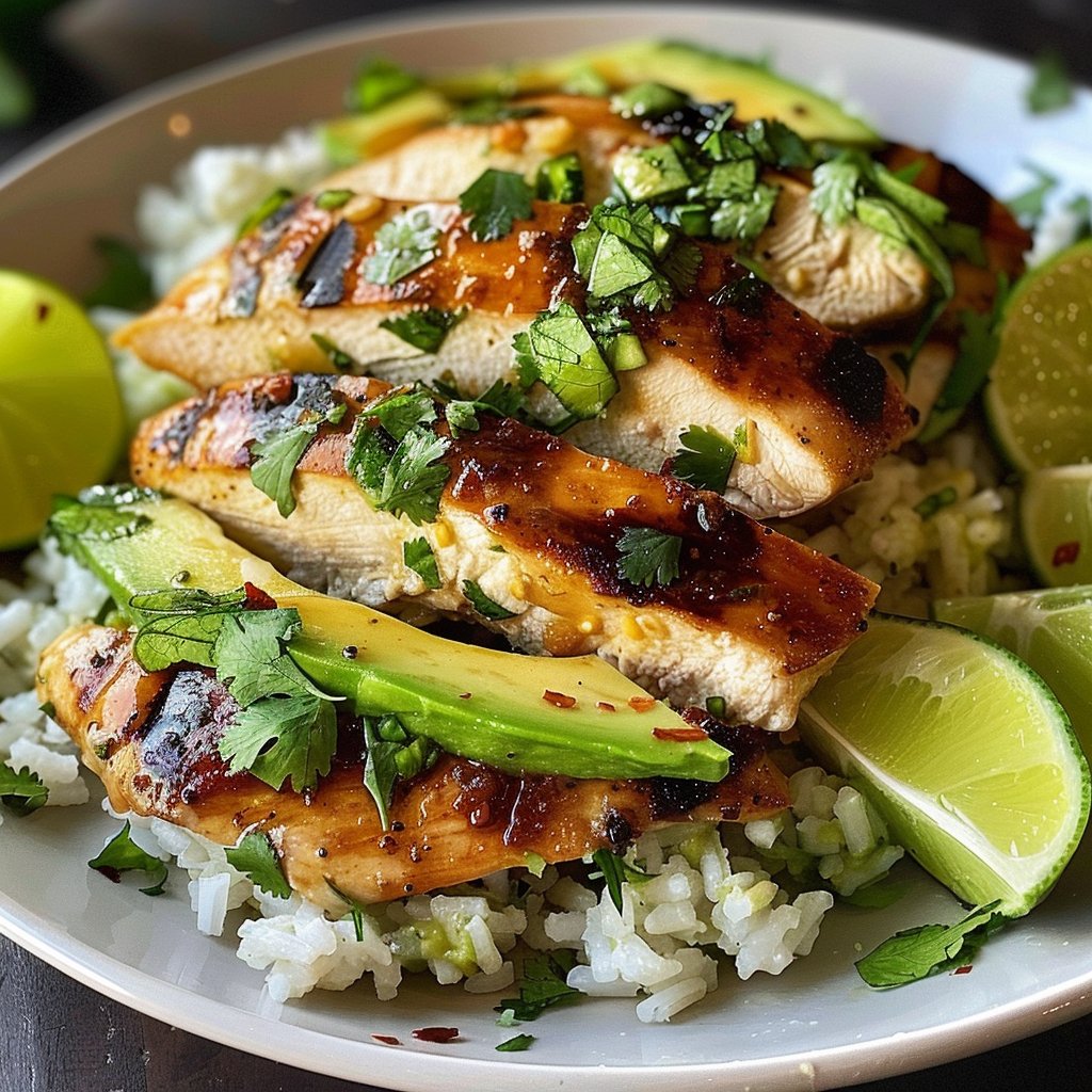 Honey Lime Chicken Avocado Rice