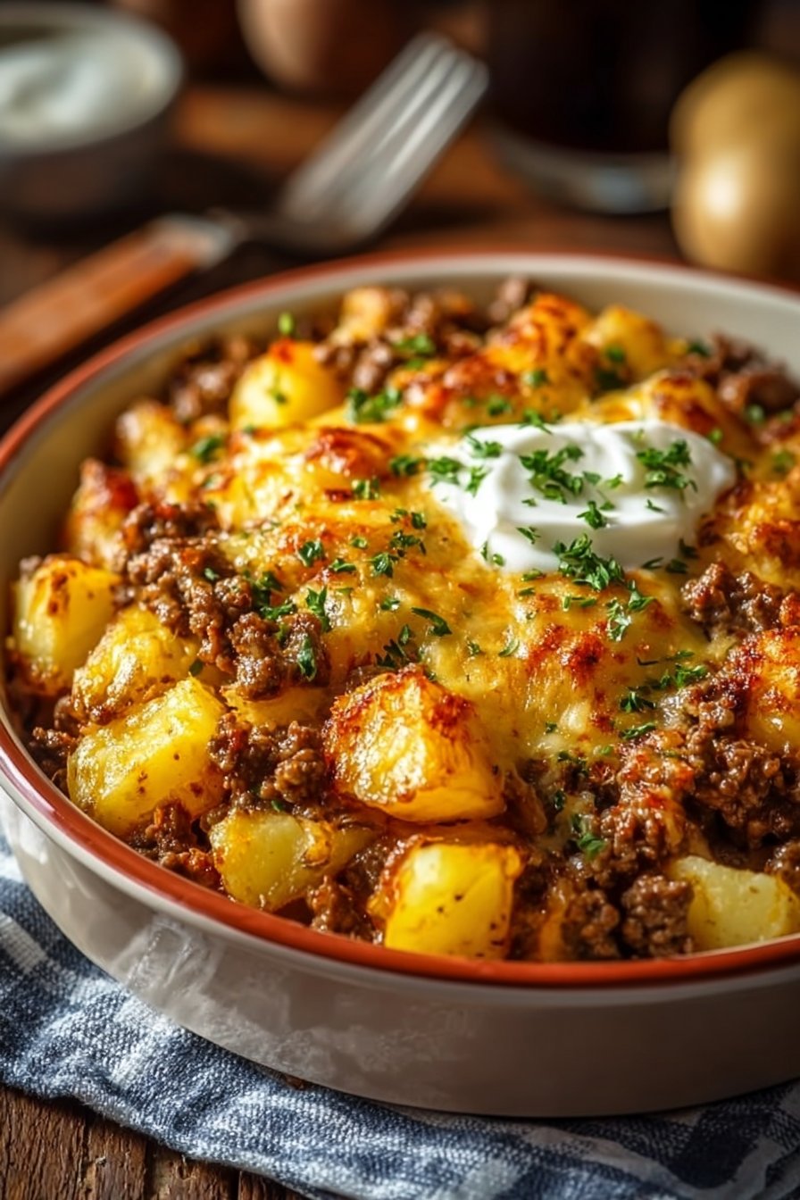 Ground Beef and Potatoes Casserole