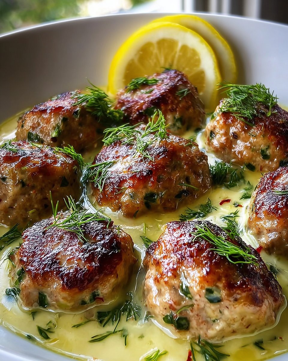 The Softest and Juiciest Greek Meatballs in Lemon Sauce