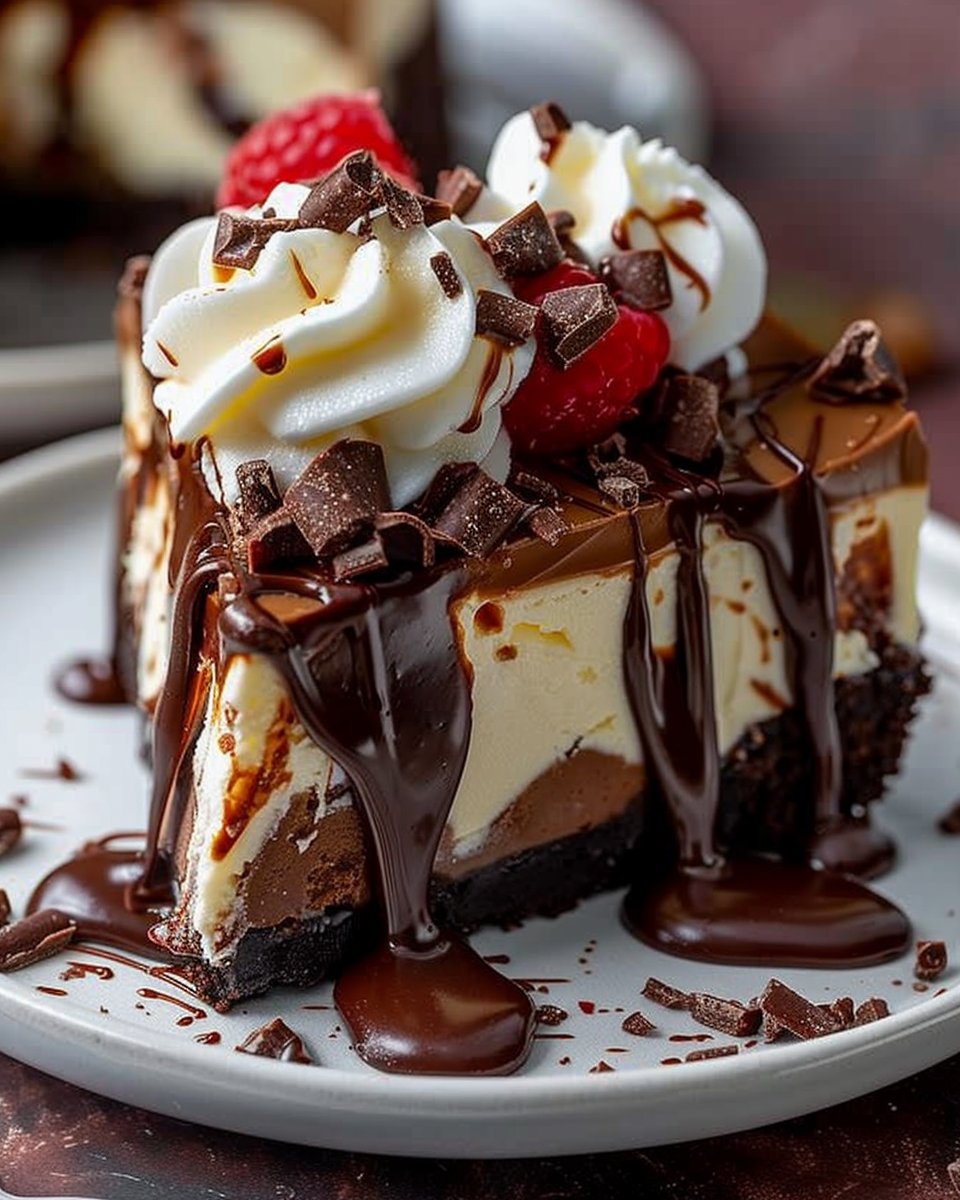 Hot Fudge Sundae Brownie Cheesecake