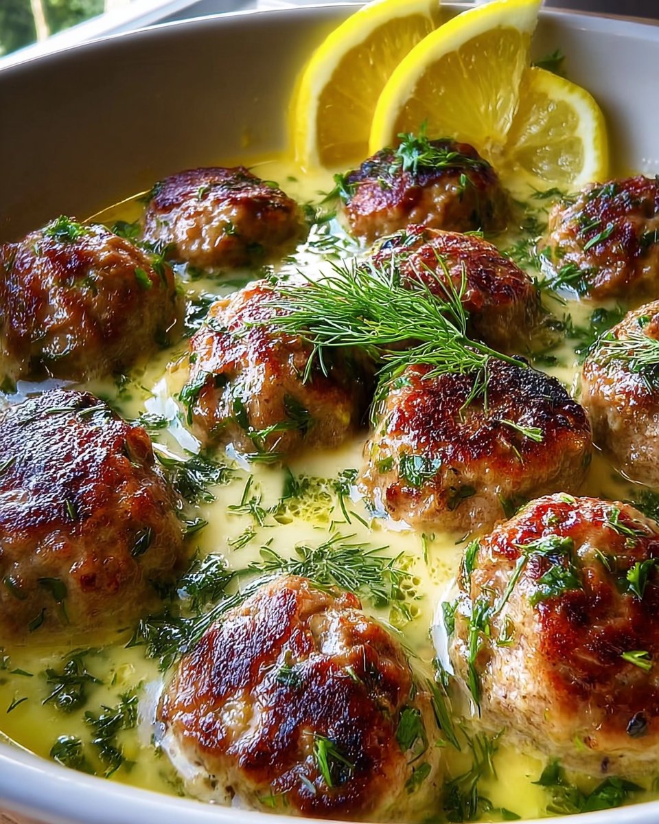 The Softest and Juiciest Greek Meatballs in Lemon Sauce